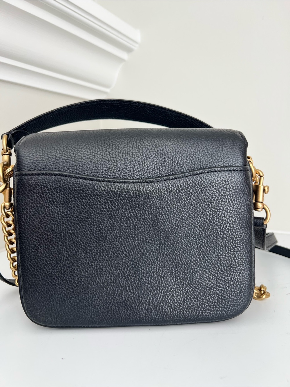 Coach Black Pebbled Leather Shoulder Bag with Gold Hardware - Picture 6 of 15